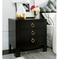 Safavieh Nero 3-Drawer Solid Contemporary Night Stand, Black