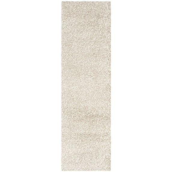 Safavieh New York Shag Ruslana 1.2-inch Thick Rug Beige/Beige 2'3" x 8' Runner 8' Runner Runner, Indoor Living Room, Bedroom Rectangle
