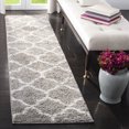 thumbnail image 1 of Safavieh New York Ruben Geometric Shag Runner Rug, Gray/Ivory, 2' x 8', 1 of 8