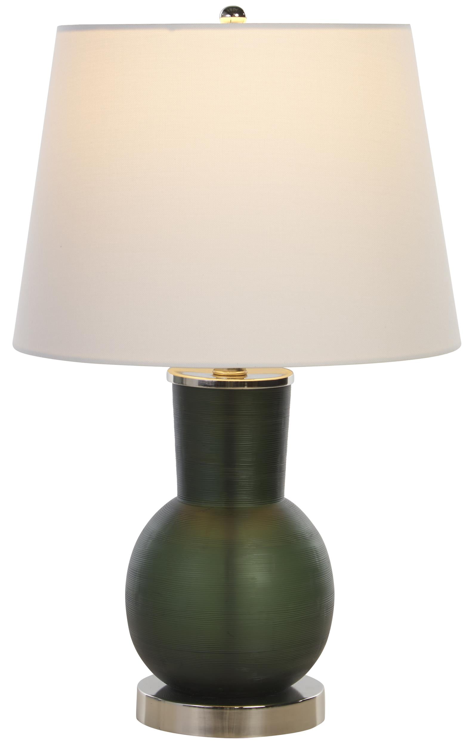 Safavieh Nirav 22" Contemporary Dark Green Glass Table Lamp with White Shade