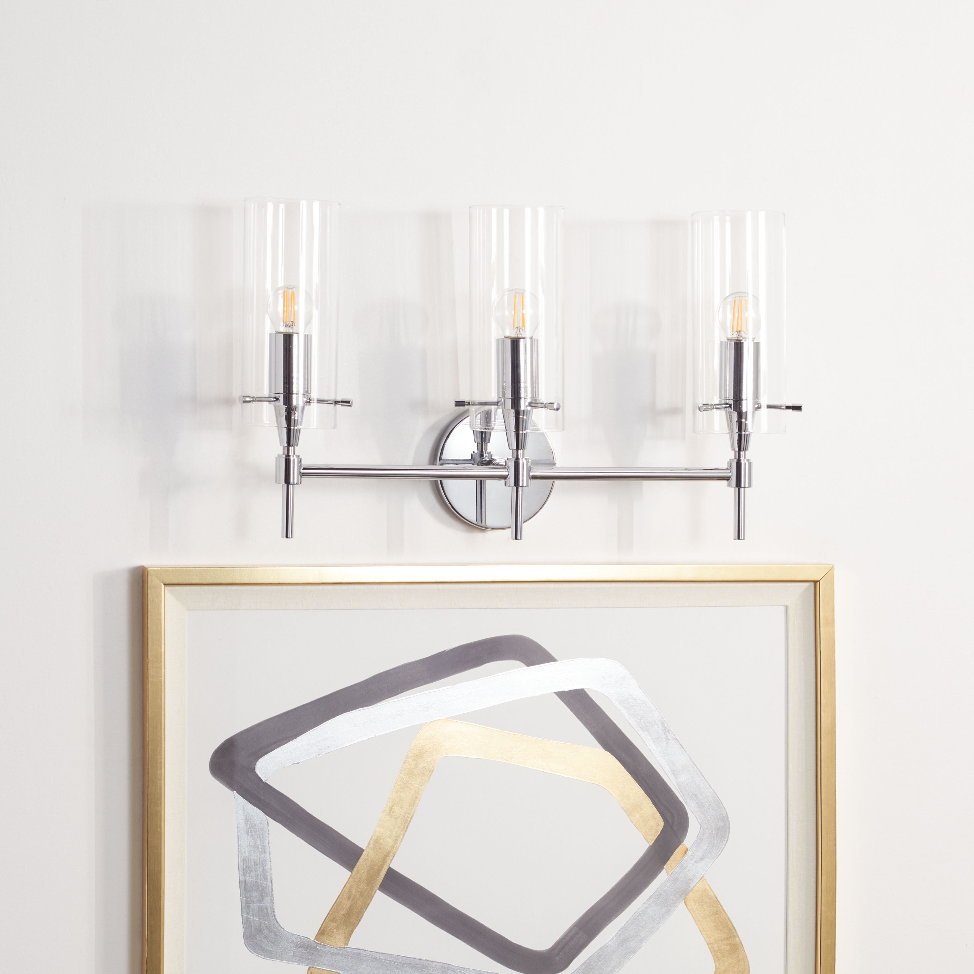 Norala Chrome 27" Glam 3-Light Vanity Sconce