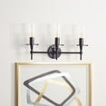 thumbnail image 1 of Safavieh Norala 3 Light Mid-Century Vanity Sconce, Matte Black, 1 of 6
