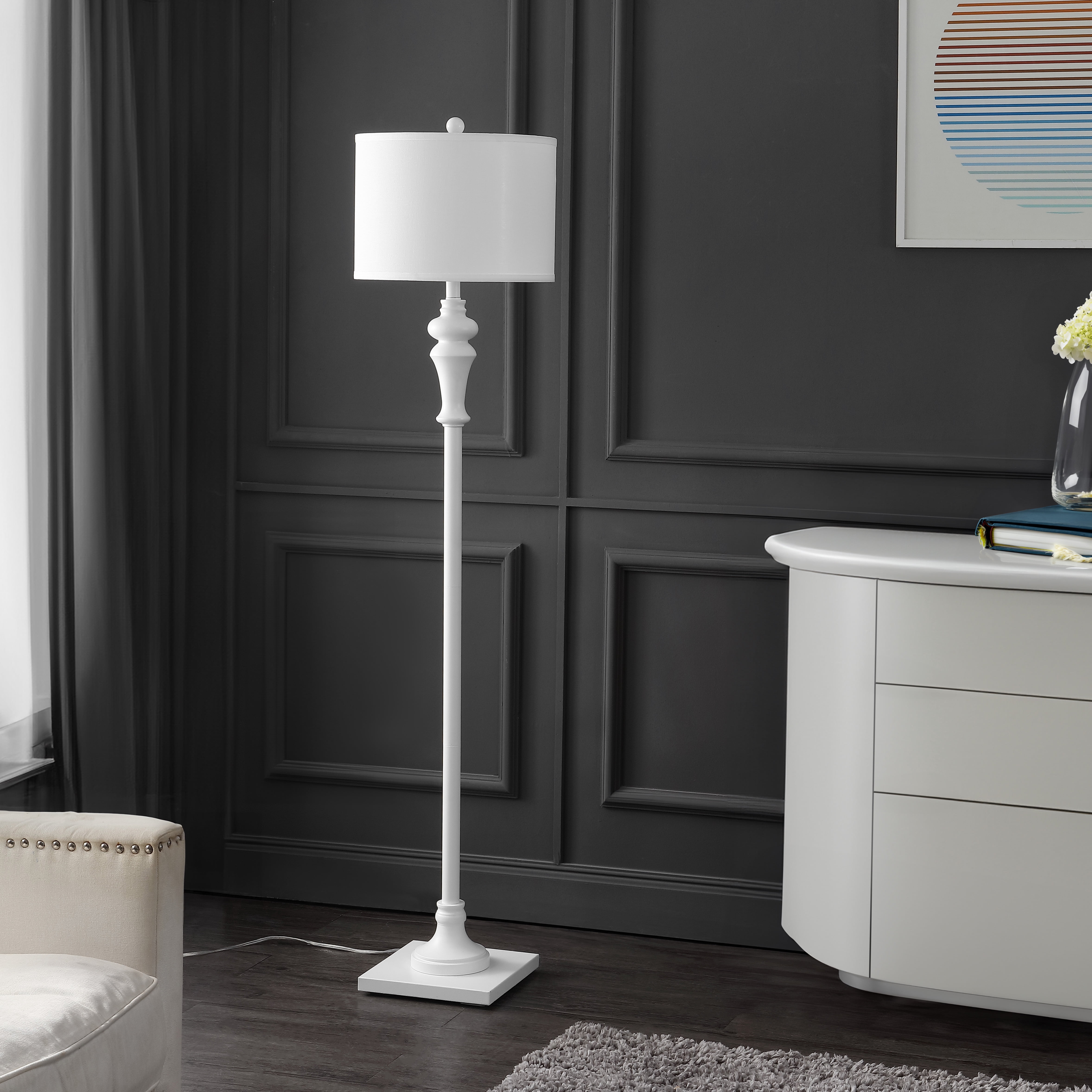 Safavieh Norla 61" Mid-Century White Floor Lamp