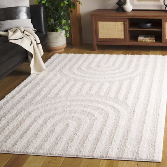 Safavieh Norway Jaime Geometric Polyester Area Rug, Ivory/Gray, 8' x 10'