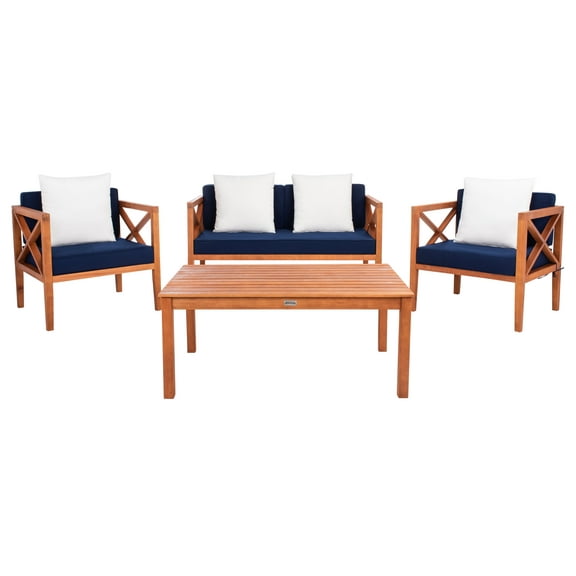 Safavieh Nunzio 4 Piece Outdoor Set with Accent Pillows