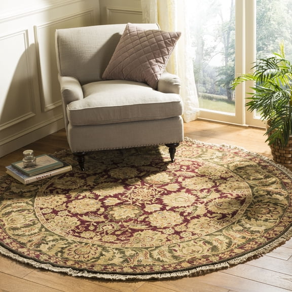 Safavieh Old World Crispian Oriental Wool Area Rug, Burgundy/Green, 4' x 4' Round