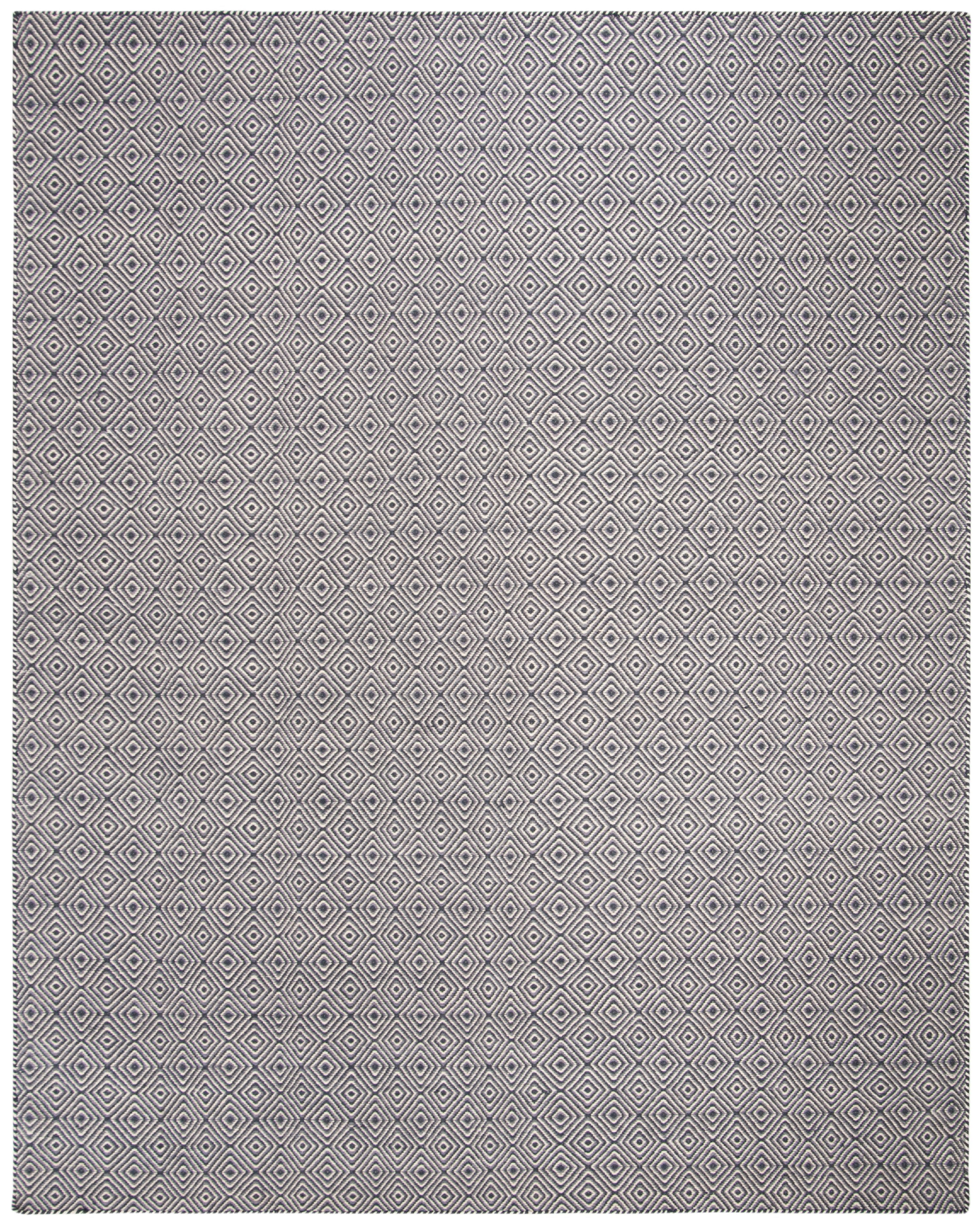 Gray Diamond Handwoven Wool Area Rug, 8' x 10'