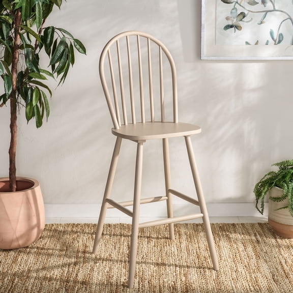 Safavieh Omaha Modern High Back Wood Stools, Khaki