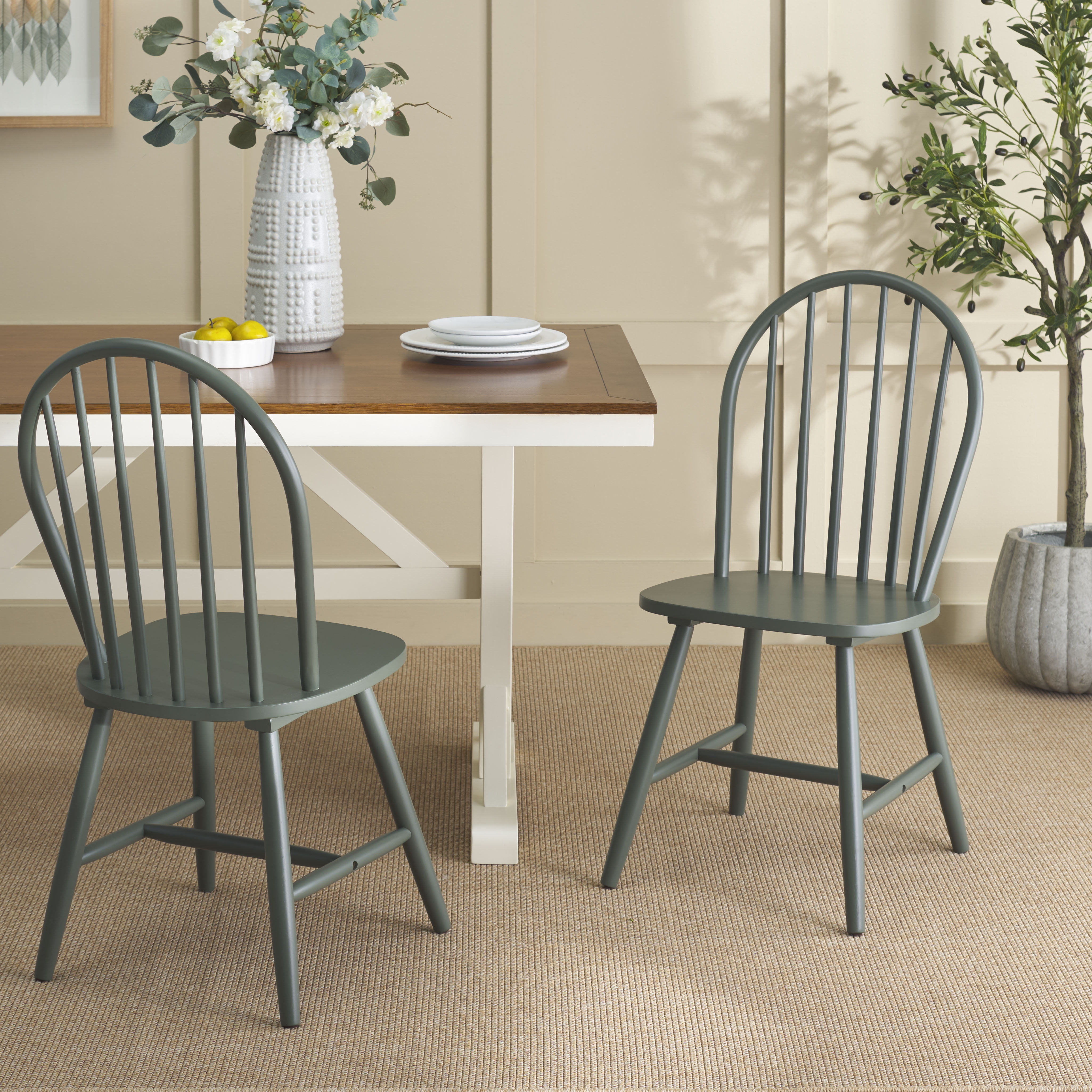 Safavieh Omaha Modern Wood Dining Side Chairs, Dark Green (Set of 2)