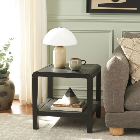 Safavieh Omara 1 Shelf Traditional Wood Side Table, Black