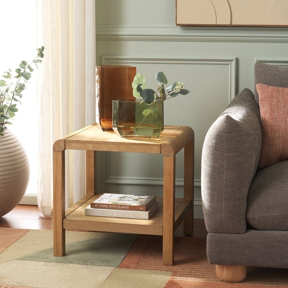 Safavieh Omara 1 Shelf Traditional Wood Side Table, Nature