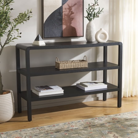Safavieh Omara Modern 2 Shelf Wood Console Table, Black