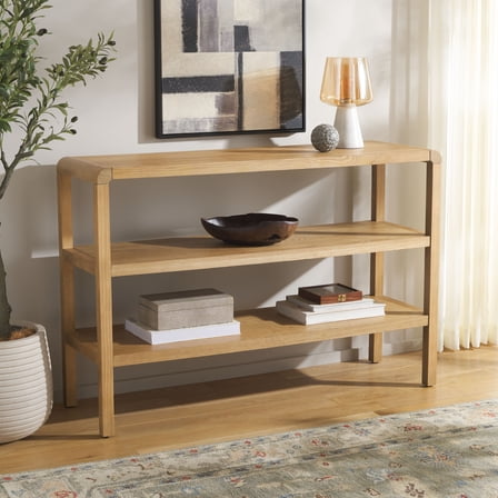 Safavieh Omara Modern 2 Shelf Wood Console Table, Natural
