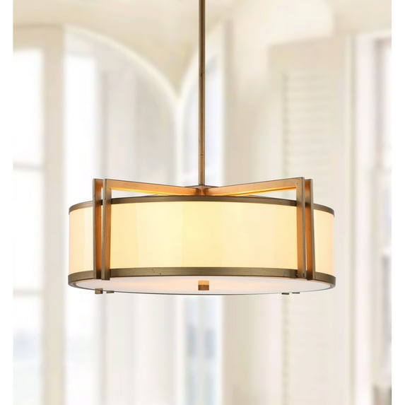 Safavieh Orb 21 in. Dia Drum Adjustable Pendant Light, Antique Gold