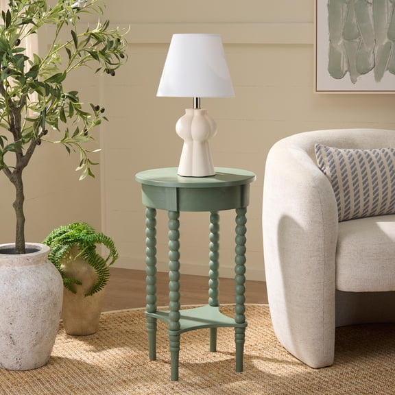 Safavieh Orbis Wood Modern Round End Table, Sage Green
