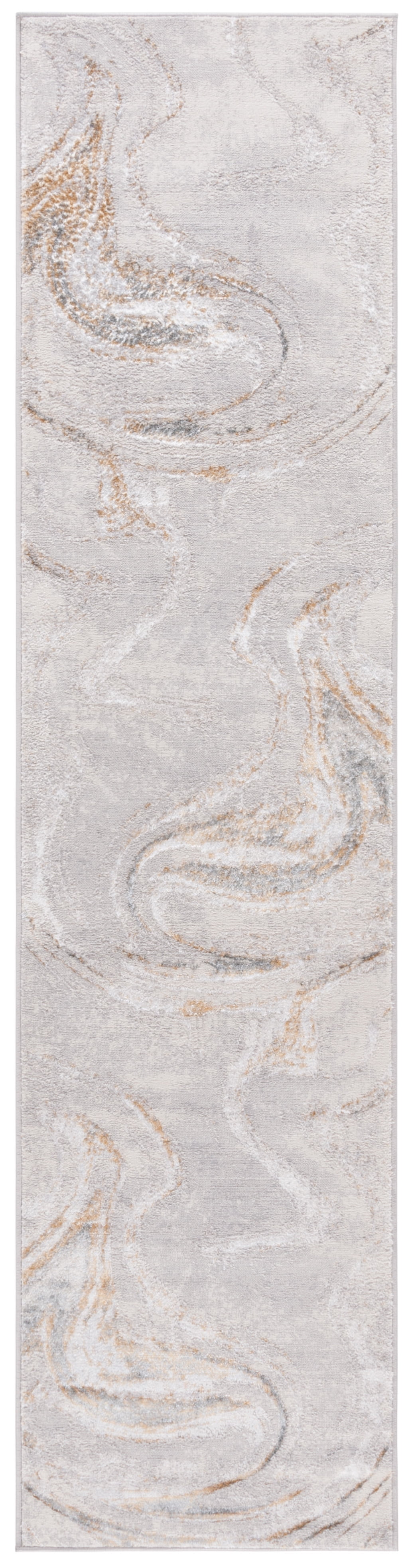 Polyester Runner Rugs SAFAVIEH Orchard Edweena Modern Polyester Runner Rug, Grey/Gold, 2'2