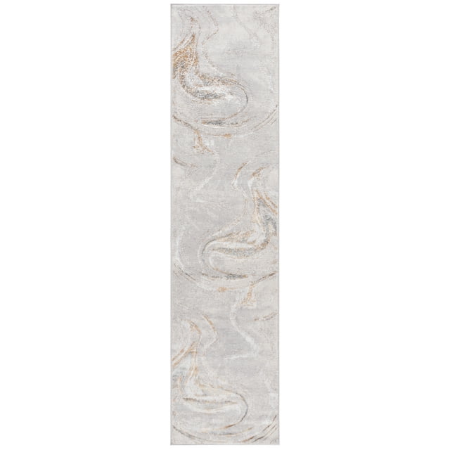 SAFAVIEH Orchard Edweena Modern Polyester Runner Rug, Grey/Gold, 2'2" x 17'
