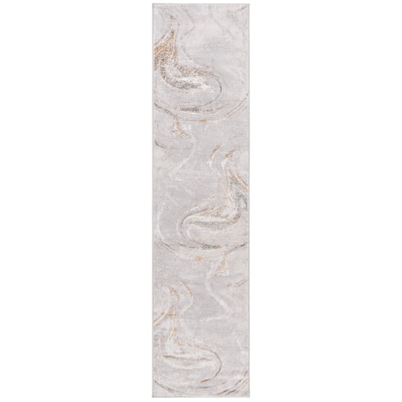 SAFAVIEH Orchard Edweena Modern Polyester Runner Rug, Grey/Gold, 2'2" x 21'