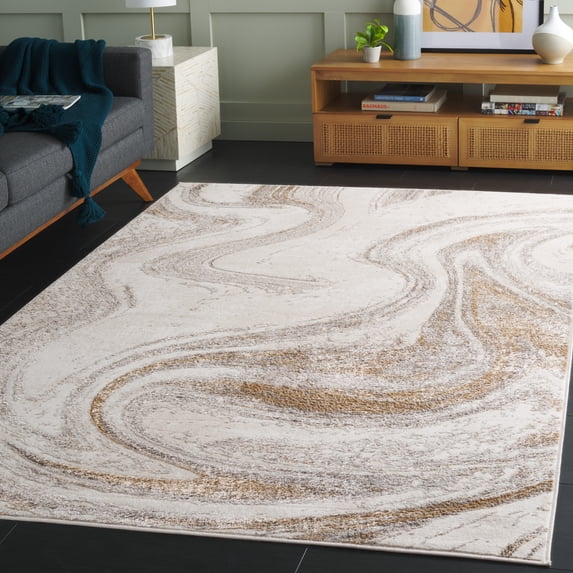 Safavieh Orchard Archibald Abstract Polyester Area Rug, Gray/Gold, 8' x 10'