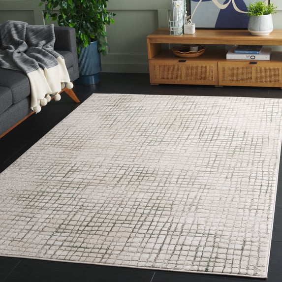 Safavieh Orchard Carl Abstract Polyester Area Rug, Gray/Green Ivory, 9' x 12'