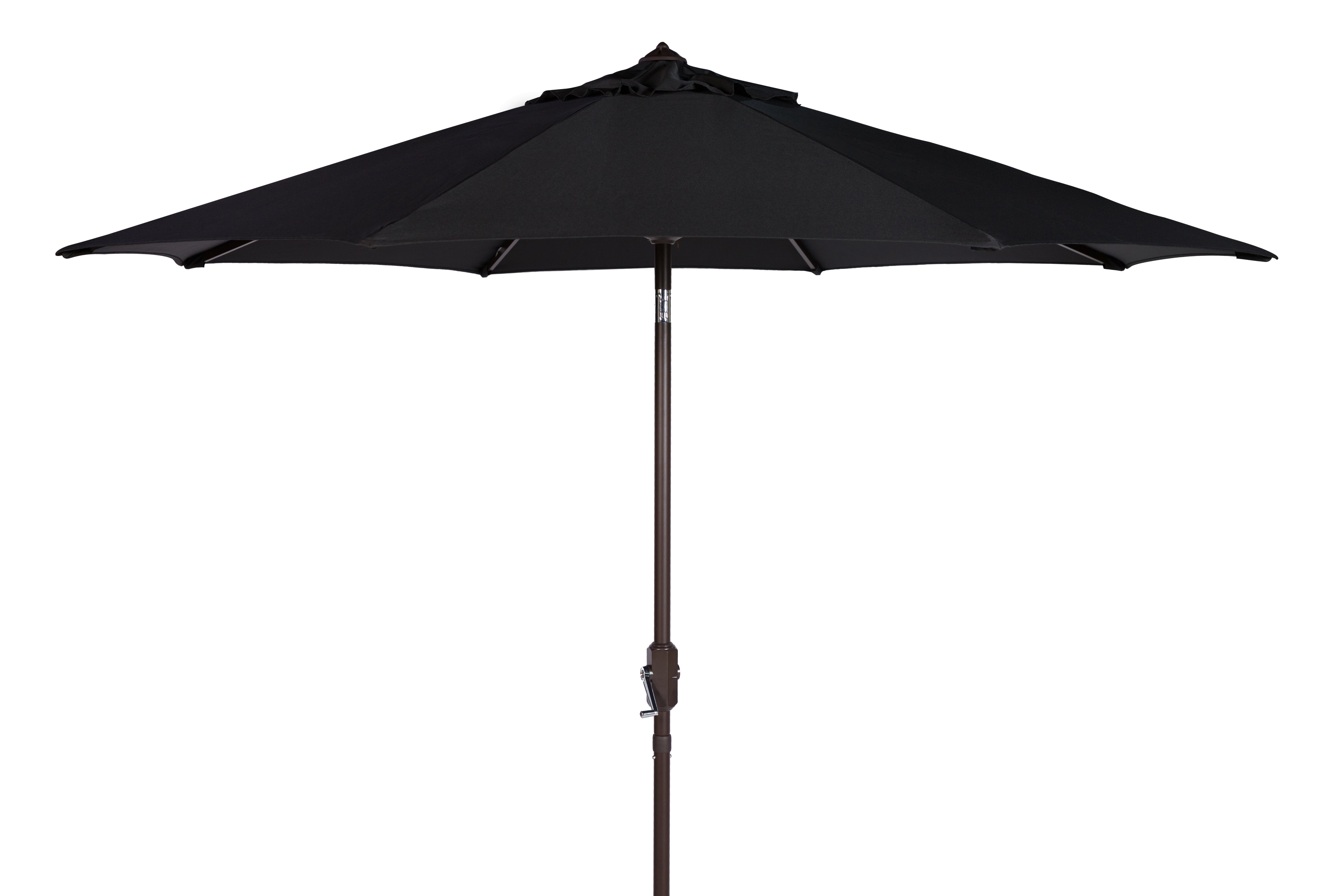 Safavieh Ortega 9' Market Crank Auto Tilt Patio Umbrella, Black