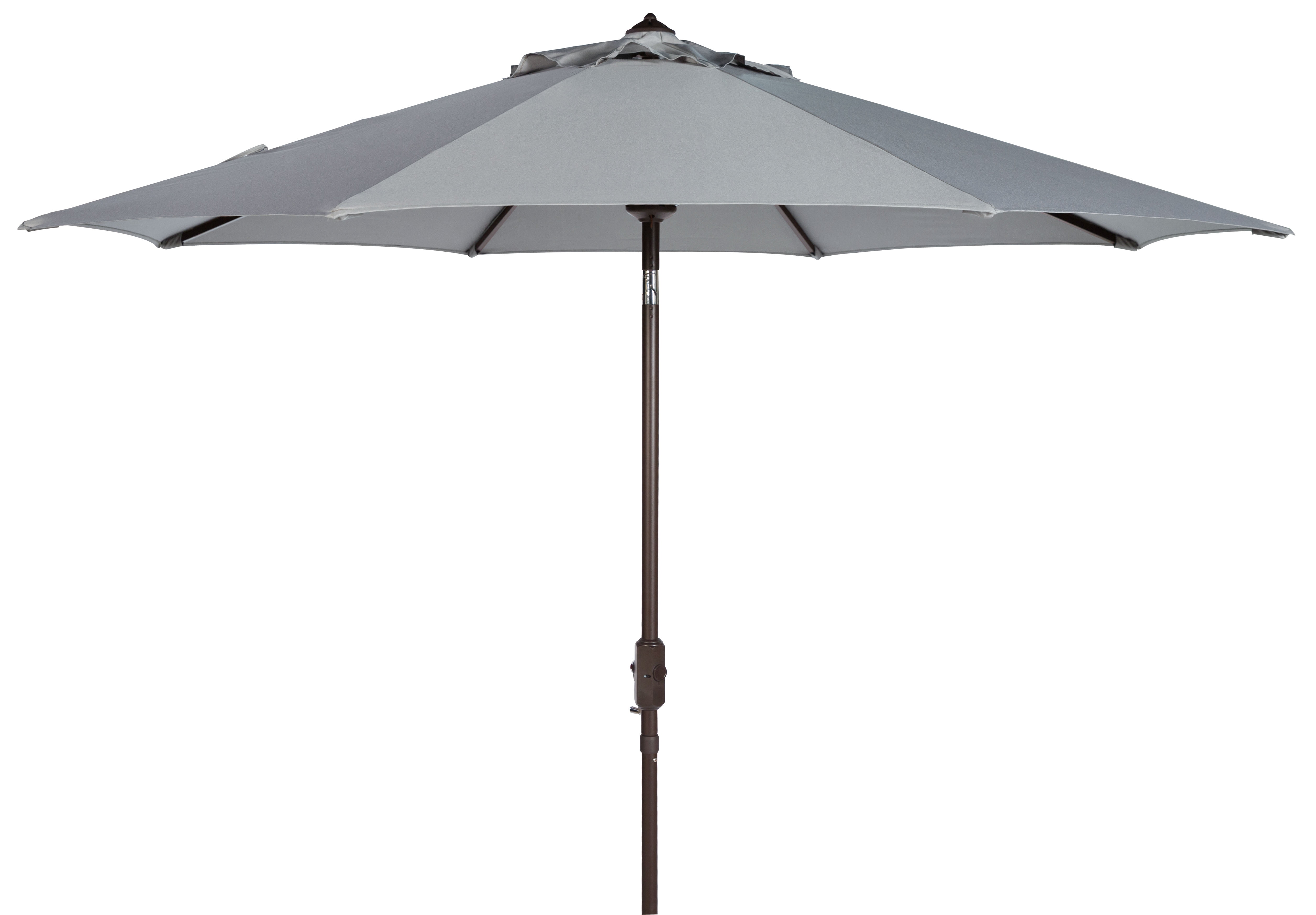 Safavieh Ortega 9' Market Crank Auto Tilt Patio Umbrella, Grey