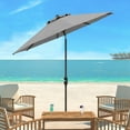 thumbnail image 1 of Safavieh Ortega 9' Market Crank Auto Tilt Patio Umbrella, Grey, 1 of 8