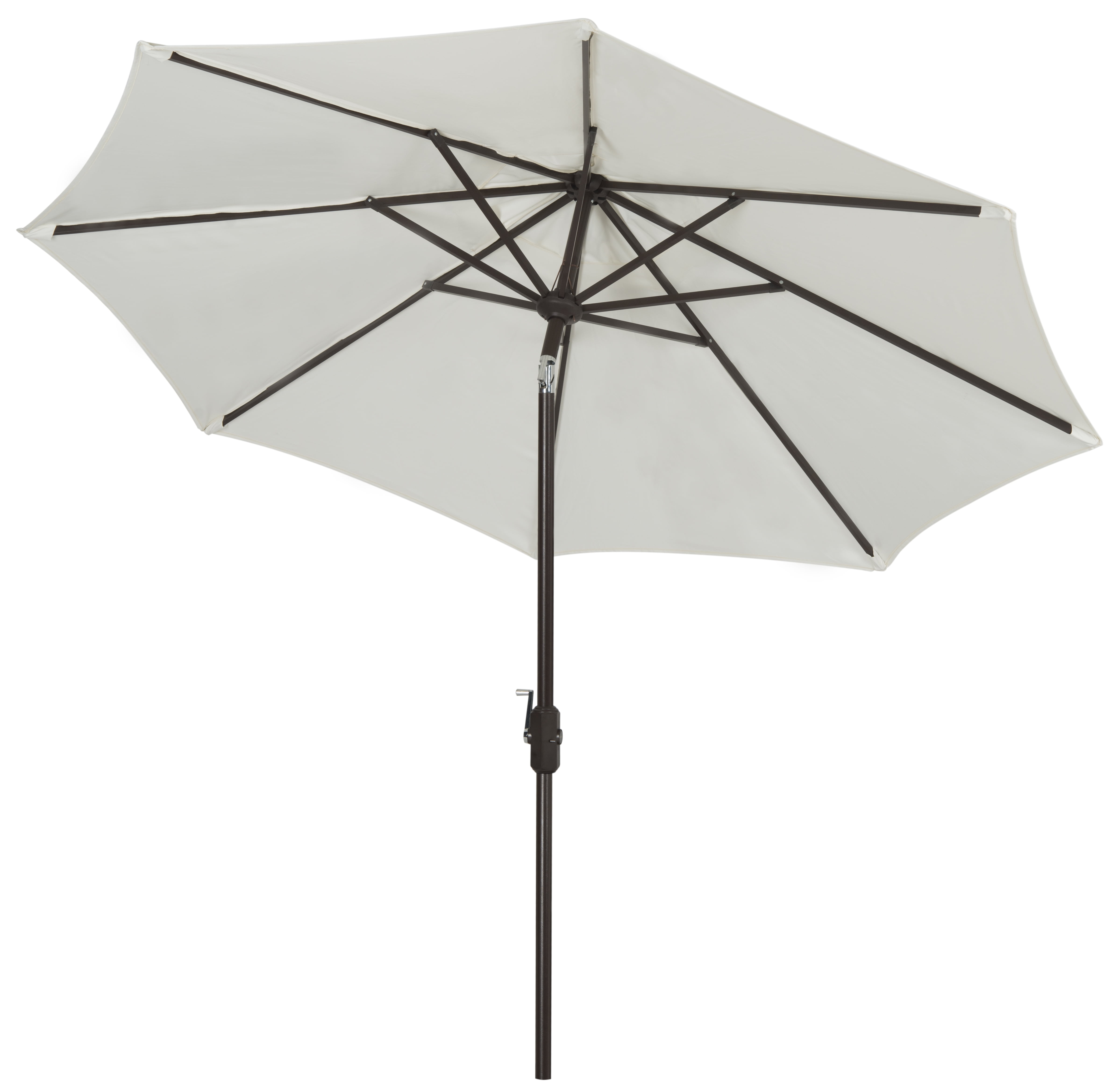 Ivory Sun Resistant 9 Ft Octagon Outdoor Umbrella with Hand-Crank Lift