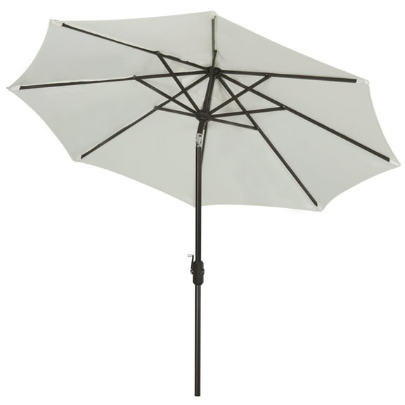 Safavieh Ortega 9' Market Crank Auto Tilt Patio Umbrella, Natural