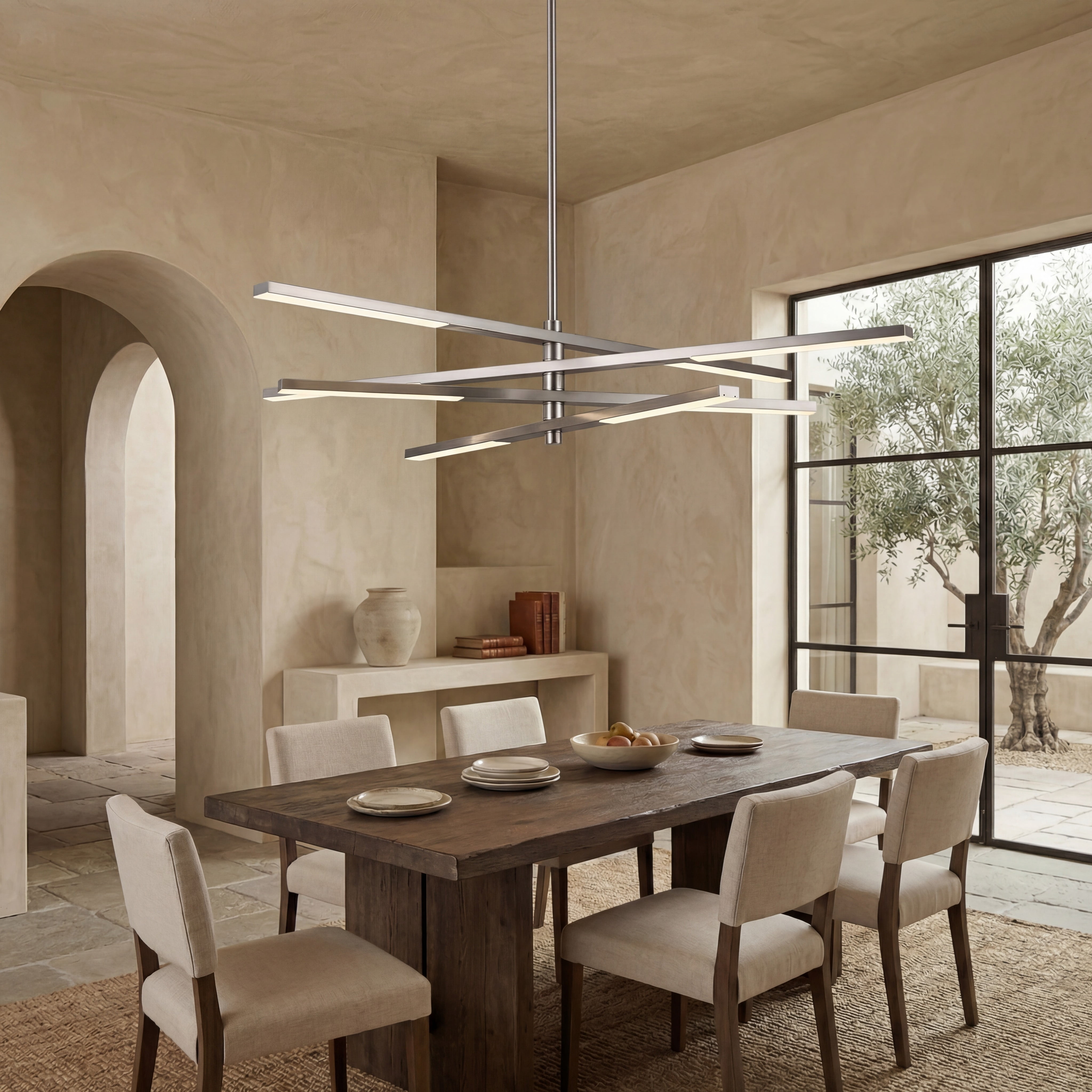 Safavieh Oswalt 8-Light Modern Nickel Chandelier