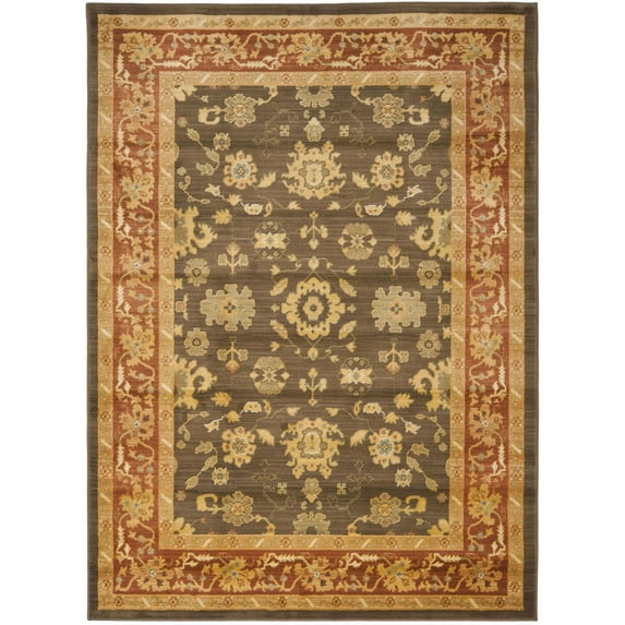 Traditional Rug - Heirloom Polypropylene, 2850Gr/Sqm -Brown/Red-Color:Brown/Red,Design:Traditional,Shape:Medium Rectangle,Size:5'3" x 7'6"