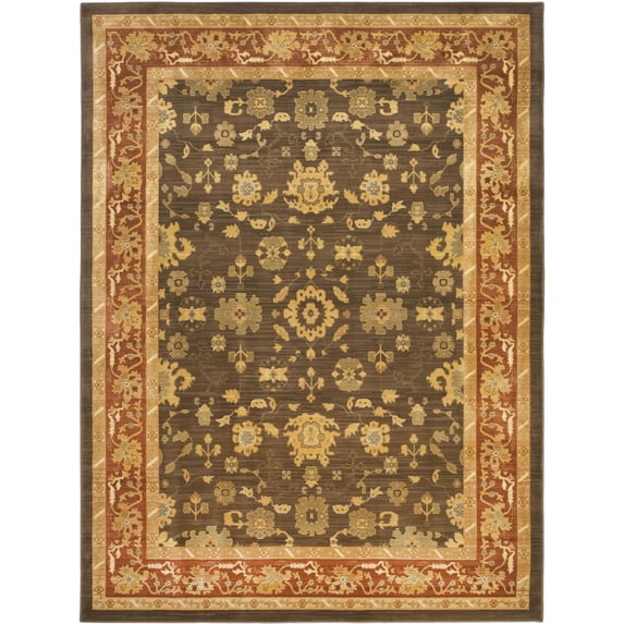 Traditional Rug - Heirloom Polypropylene, 2850Gr/Sqm -Brown/Red-Color:Brown/Red,Design:Traditional,Shape:Large Rectangle,Size:8' x 11'