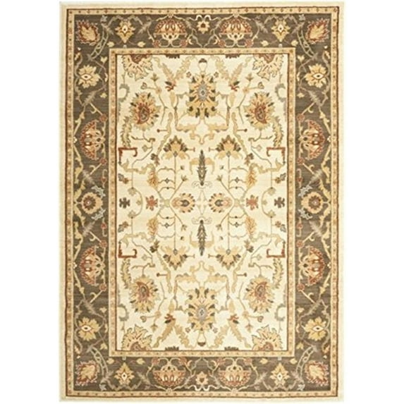 Traditional Rug - Heirloom Polypropylene, 2850Gr/Sqm -Creme/Brown Style-A-Color:Creme/Brown,Design:Traditional,Shape:Large Rectangle,Size:13'L x 9' 6''W