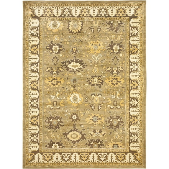 Traditional Rug - Heirloom Polypropylene, 2850Gr/Sqm -Green/Brown-Color:Green/Brown,Design:Traditional,Shape:Large Rectangle,Size:8' x 11'