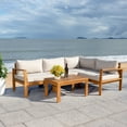 thumbnail image 1 of Safavieh  Outdoor Endelia Outdoor Living Set Natural / Light Grey, 1 of 5