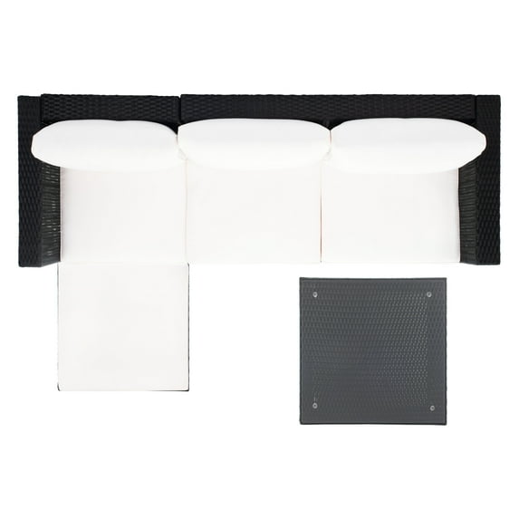 Safavieh Outdoor Living Madalina 3-Piece Patio Set Black/Beige