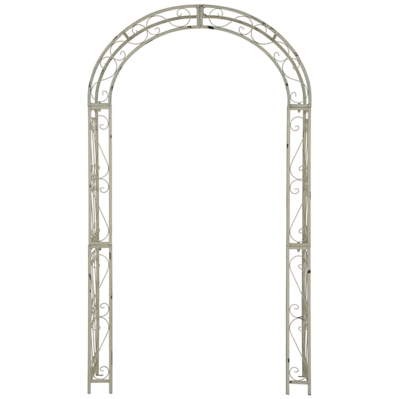 Safavieh Outdoor Living Pagan Victorian Scroll Iron Arch Antique White