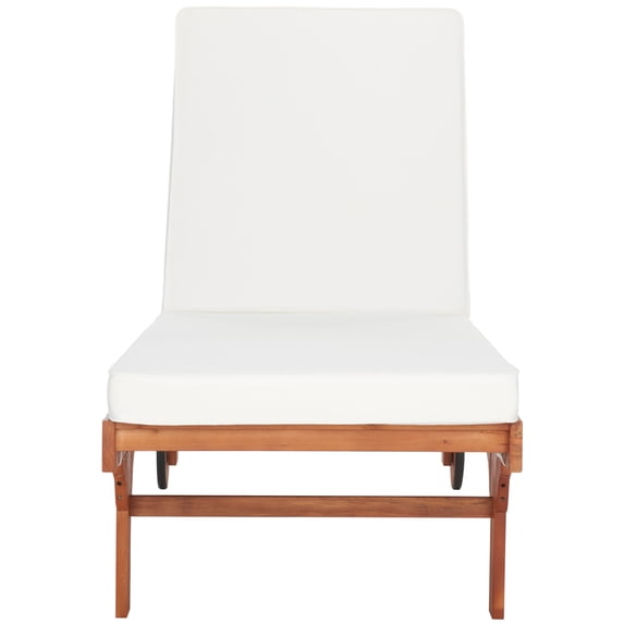 SAFAVIEH Newport Outdoor Patio Chaise Lounge Chair, Natural/Beige