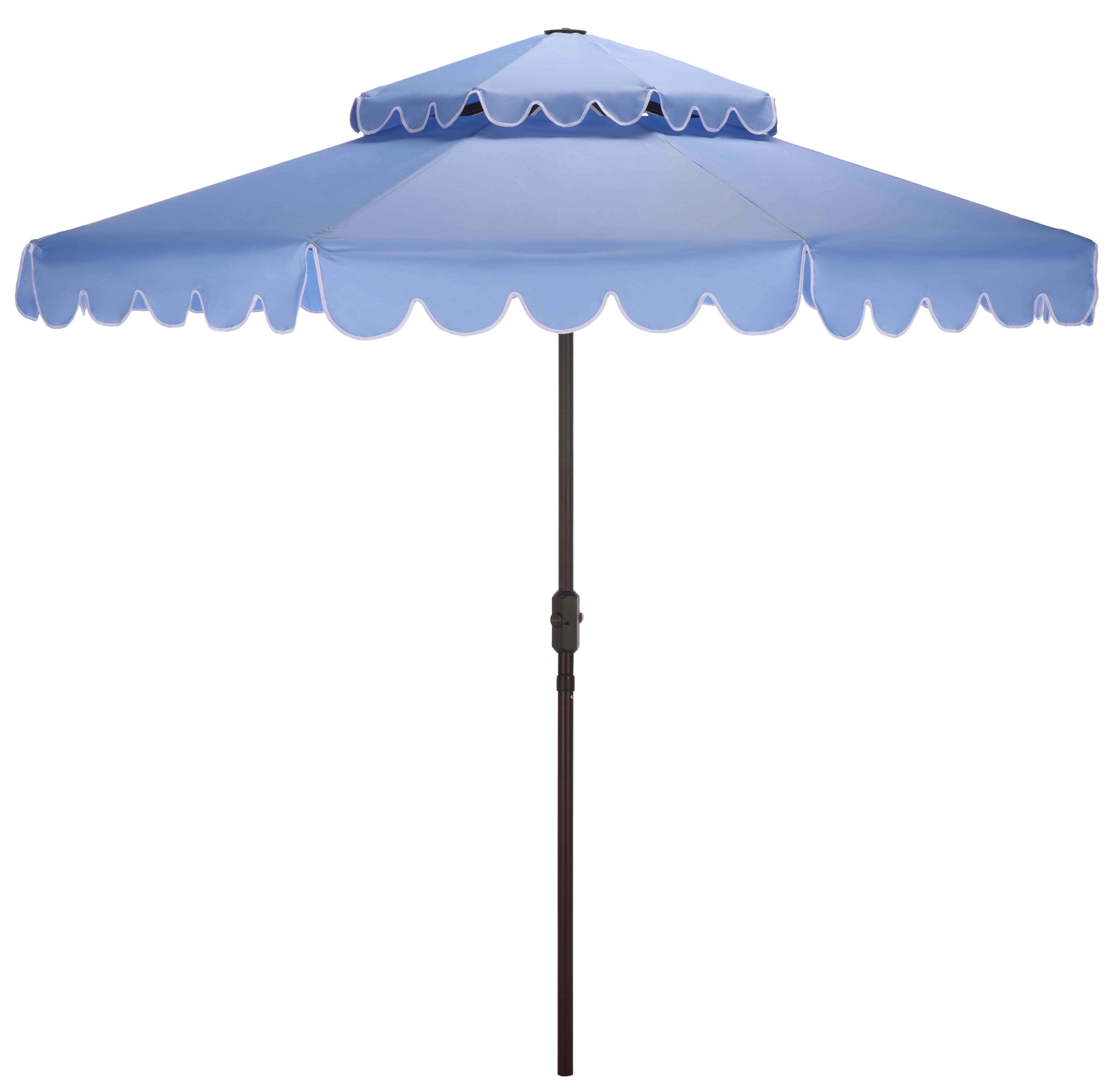 Safavieh Outdoor Venice 9ft Doubletop Patio Umbrella, Baby Blue/White