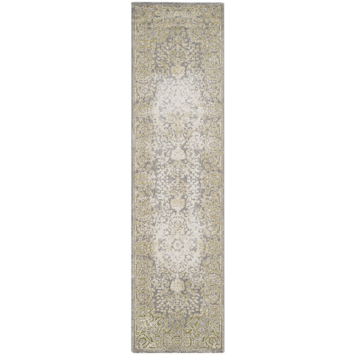 Safavieh Passion Gray and Green Hand-Knotted Runner Rug