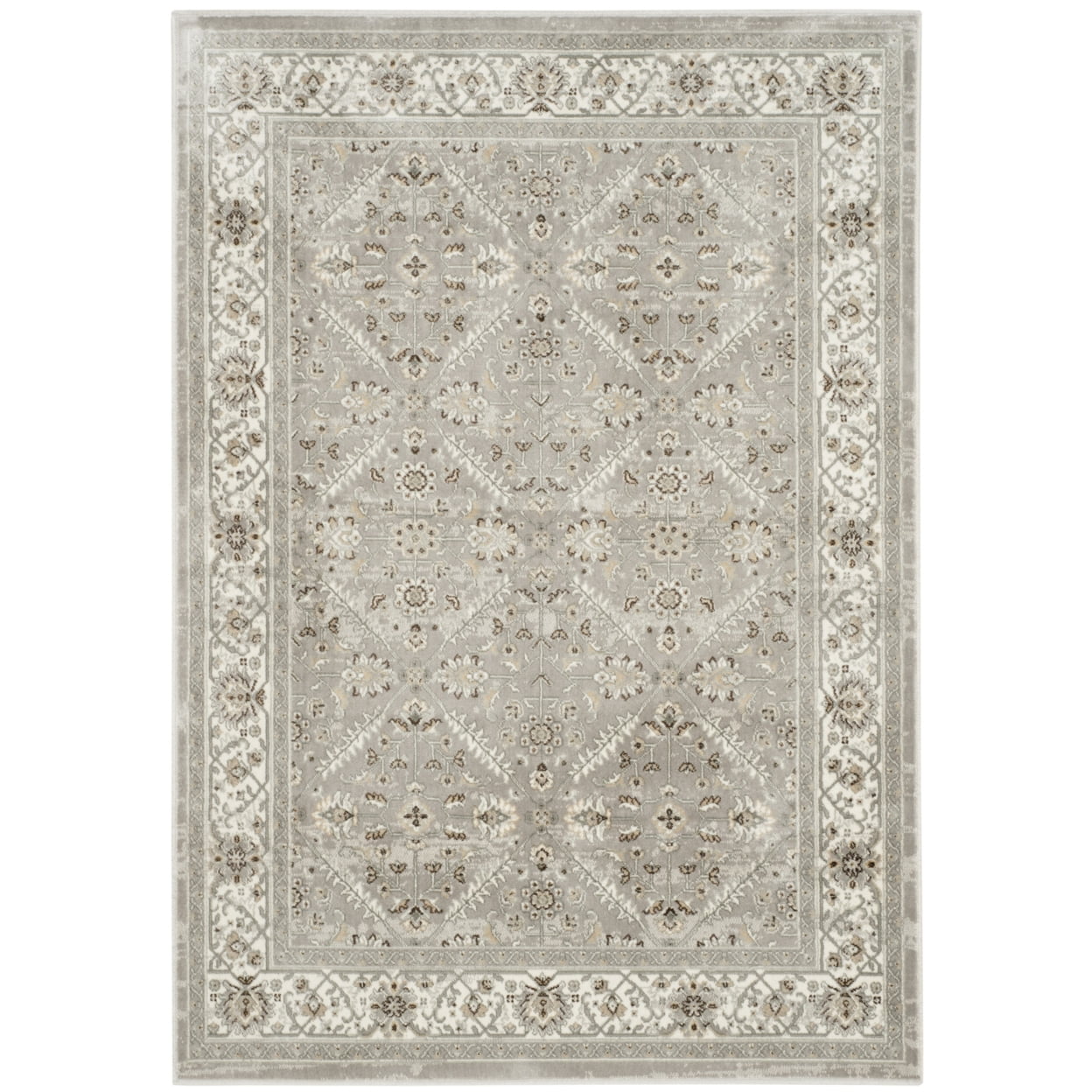 Ivory Elegance Rectangular Viscose 47" Indoor Area Rug