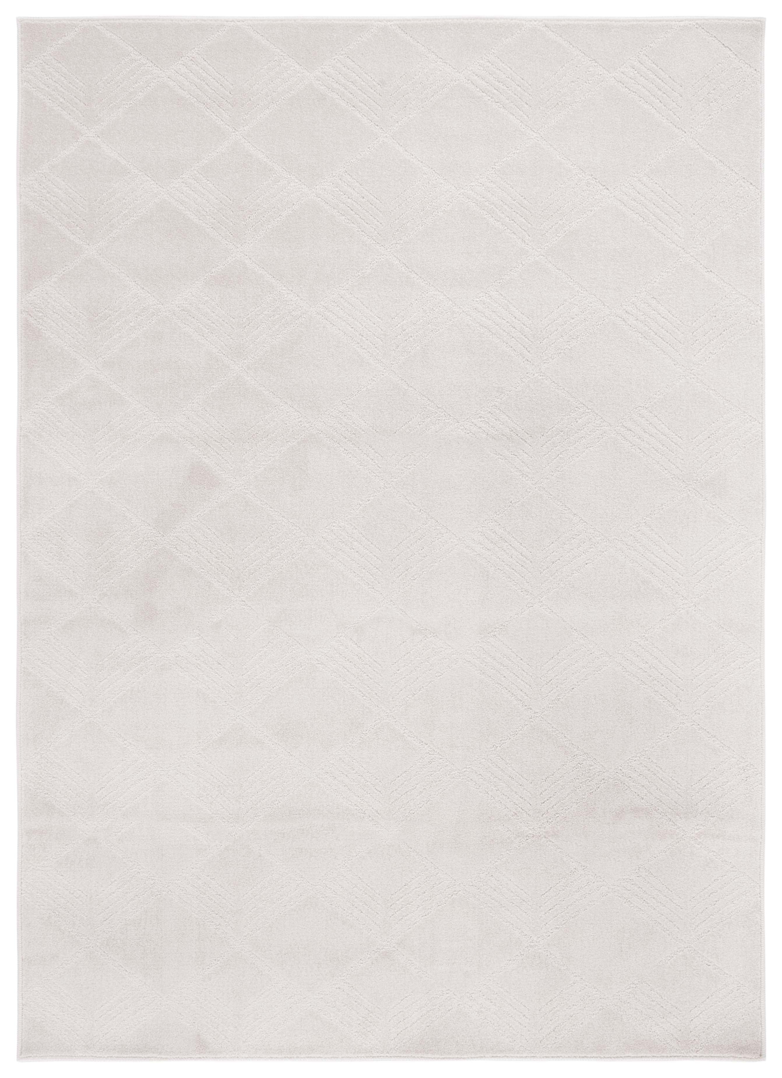 Ivory Geometric Pattern Power Loomed Area Rug 5'3" x 7'6"