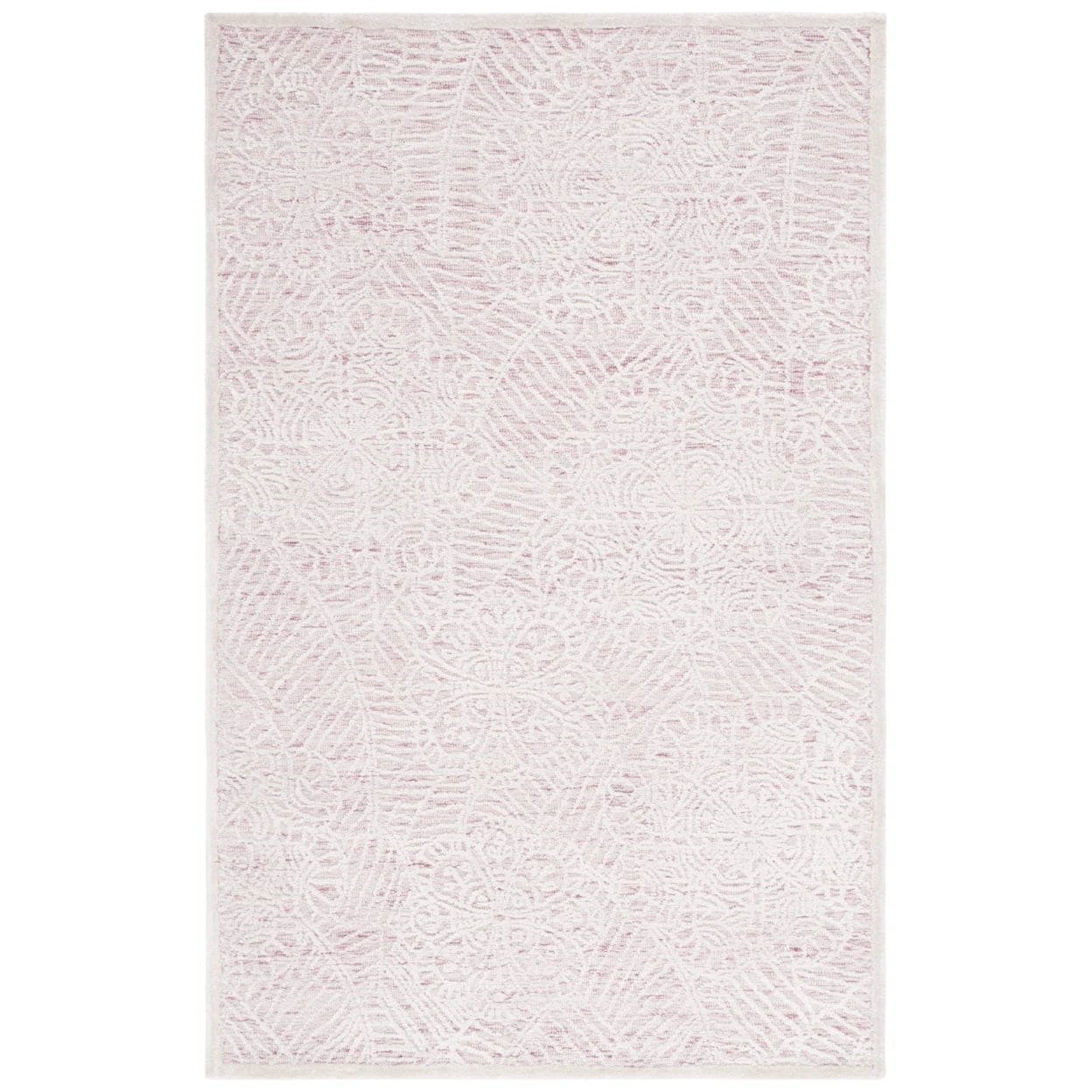 Handmade Pink and Ivory Wool Tufted 8' x 10' Rug