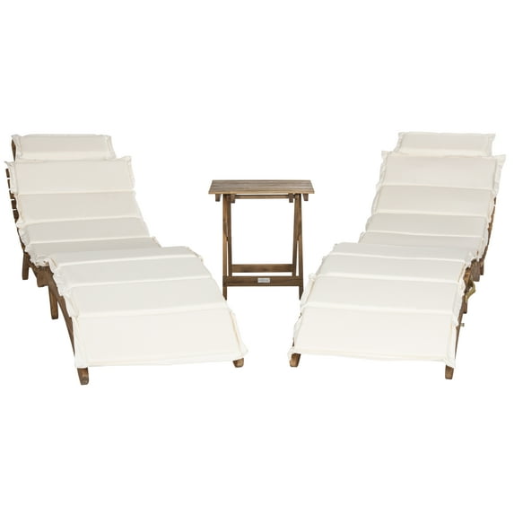 Safavieh Pacifica Outdoor Modern 3 Piece Lounge Set with Cushion