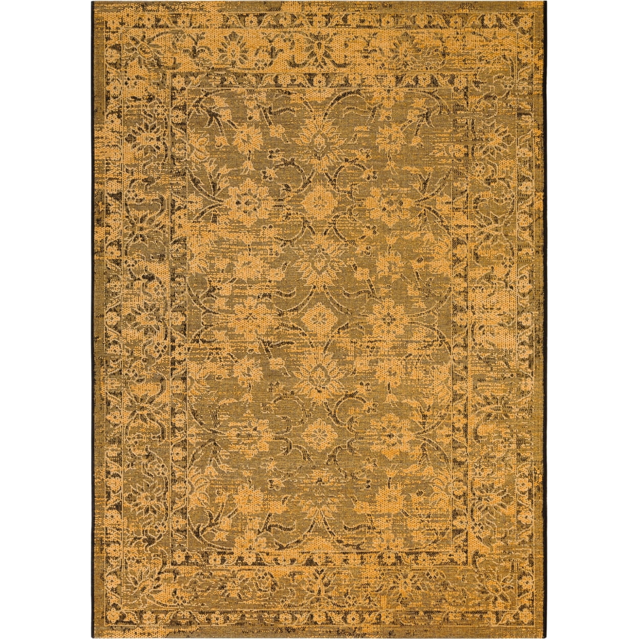 Palazzo Vintage Velvet Black & Cream 5' x 8' Chenille Rug