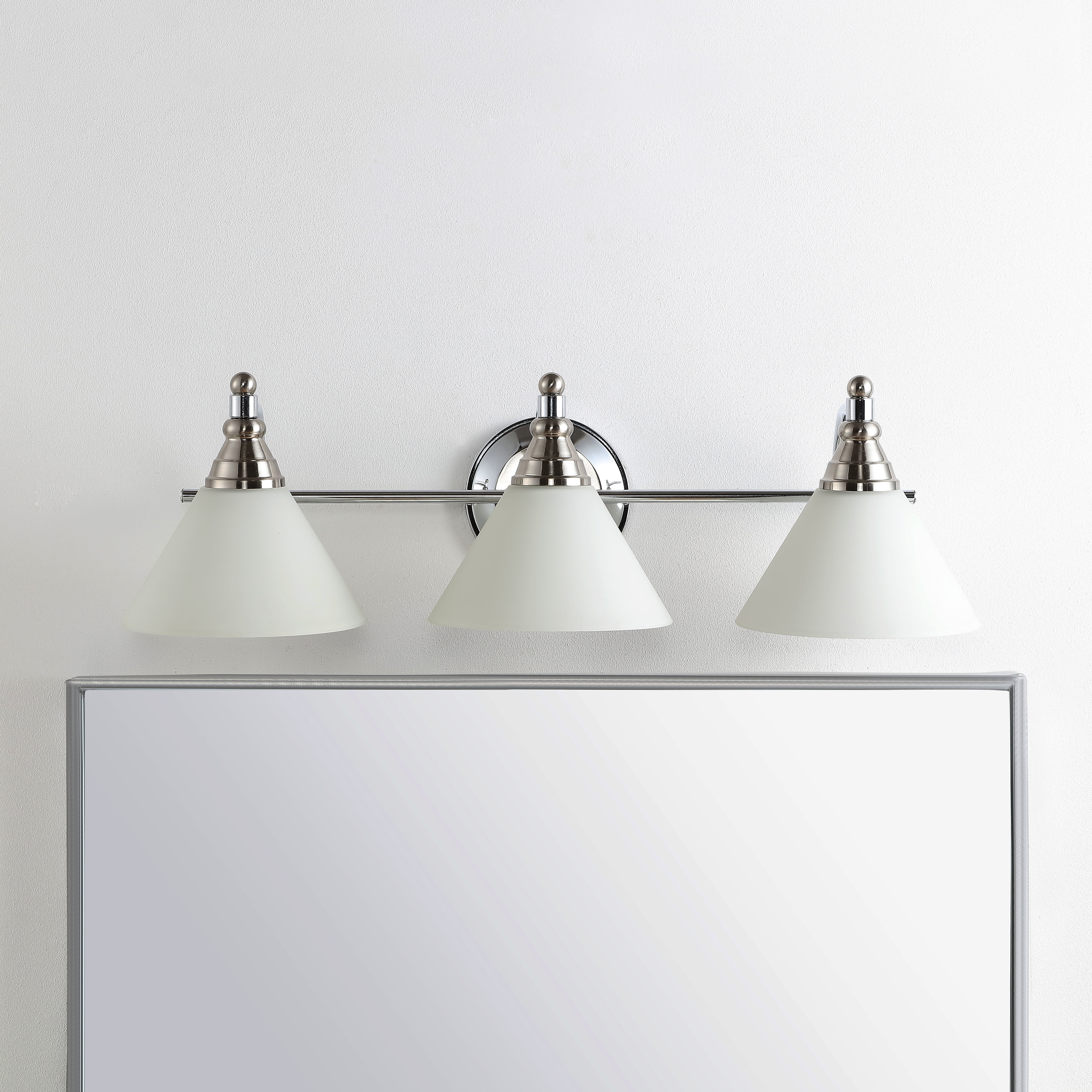Nickel and Clear Glass 3-Light Wall Sconce