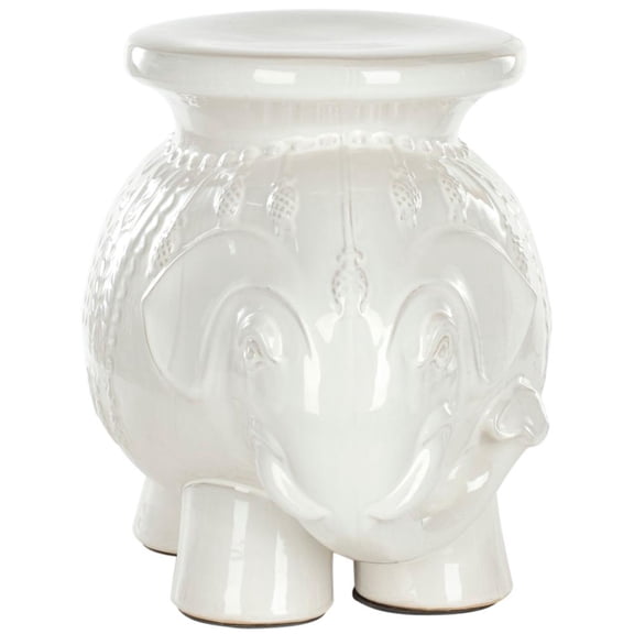 Safavieh WHITE CERAMIC ELEPHANT STOOL
