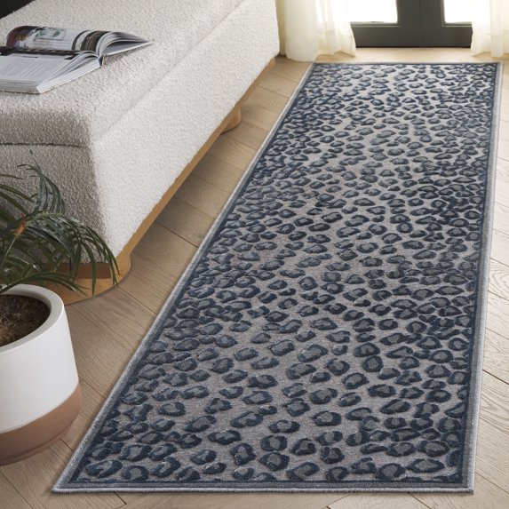 Safavieh Paradise Ronnie Bordered Runner Rug, Navy/Gray, 2'2" x 8'