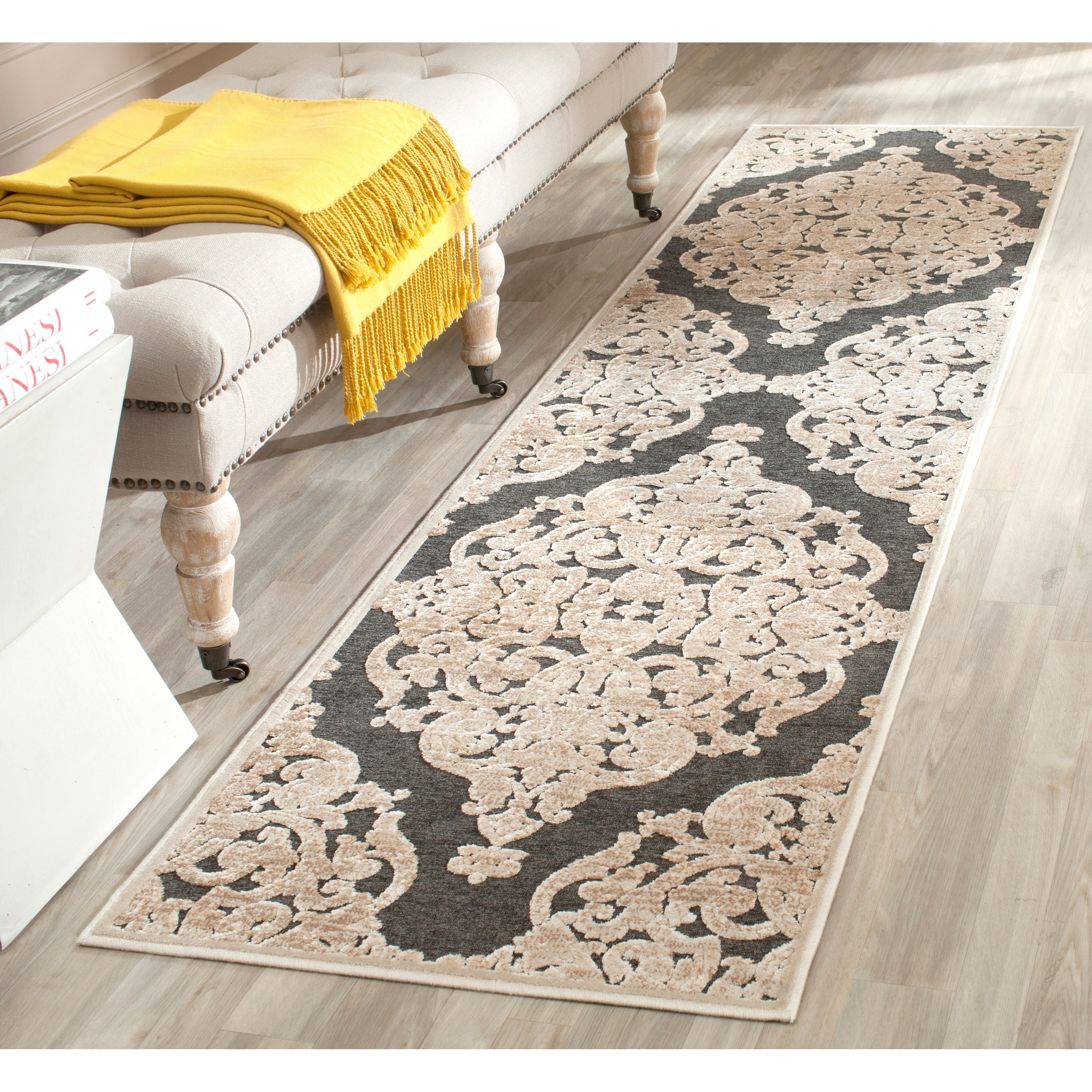 Safavieh Paradise Tjakea Modern Viscose Rug Stone/Anthracite 2'2" x 8