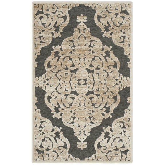 SAFAVIEH Paradise Alannah Damask Area Rug, Stone/Anthracite, 2'7" x 4'